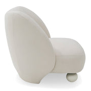 Duran - Contemporary White Fabric Accent Chair — view 5