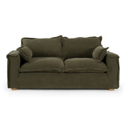 Durbin - Modern Green Fabric Loveseat — view 2