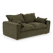Durbin - Modern Green Fabric Loveseat — view 3