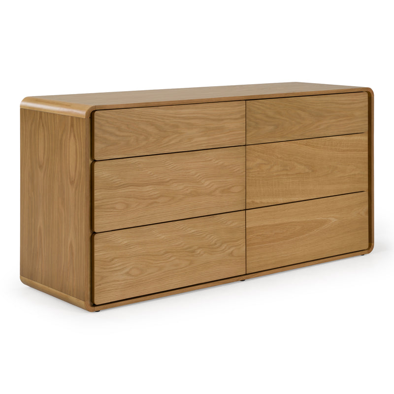 Yolonda + Dustin - Modern Off-White Fabric + Natural Oak 4-Piece Bedroom Set — view 5