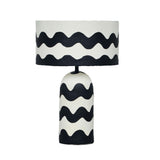 Tropea - Black Waves Papier Mache Table Lamp - Black Waves - R&R Furniture Gallery (Fountain Valley, CA)