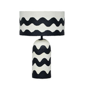 Tropea - Black Waves Papier Mache Table Lamp - Black Waves - R&R Furniture Gallery (Fountain Valley, CA)