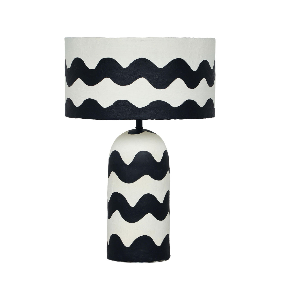Tropea - Black Waves Papier Mache Table Lamp - Black Waves - R&R Furniture Gallery (Fountain Valley, CA)