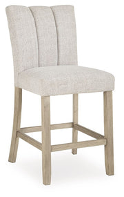 Larawyn - Upholstered Barstool (Set of 2) - Bisque - R&R Furniture Gallery (Fountain Valley, CA)