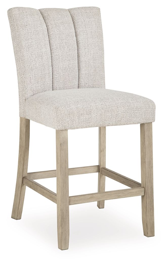 Larawyn - Upholstered Barstool (Set of 2) - Bisque - R&R Furniture Gallery (Fountain Valley, CA)