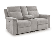 Barnsana - Dbl Power Reclining Loveseat With Console - R&R Furniture Gallery (Fountain Valley, CA)
