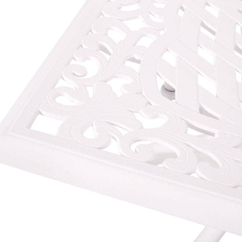 Celestine - Outdoor Cast Aluminum Dining Table With Floral Lattice Design And Umbrella Holder - R&R Furniture Gallery (Fountain Valley, CA)