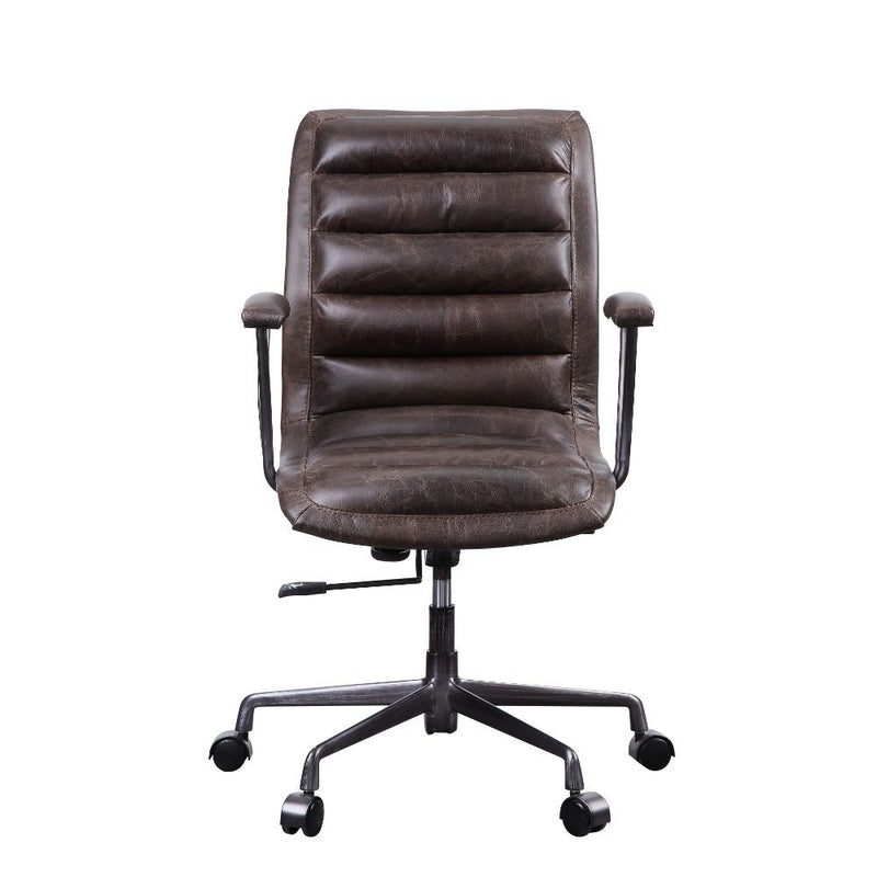 Zooey - Office Chair - Distress Chocolate Top Grain Leather - R&R Furniture Gallery (Fountain Valley, CA)