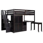 Loft Bed With Stairs, Bookshelf, Drawers, Desk & Wardrobe, Space Saving Multifunctional Furniture - R&R Furniture Gallery (Fountain Valley, CA)