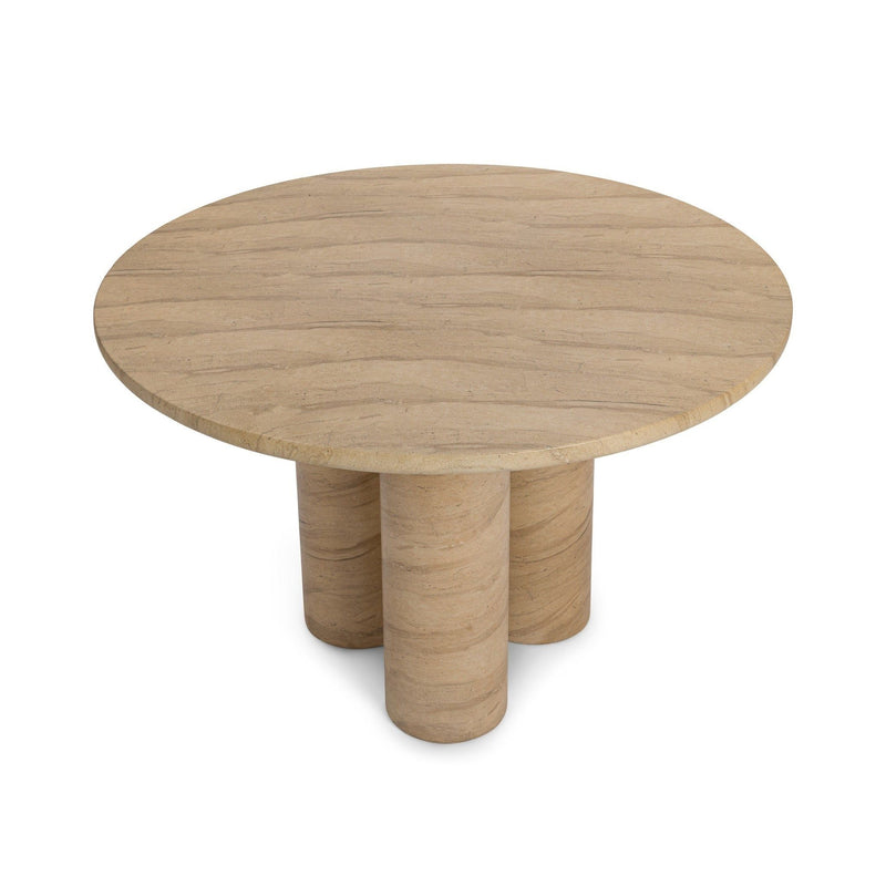 Niva - 47" Outdoor Round Dining Table - Beige - R&R Furniture Gallery (Fountain Valley, CA)