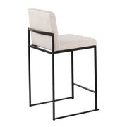 Lumi Source Fuji contemporary modern high-back counter stool with sleek design and wooden legs, ideal for kitchen or bar area.