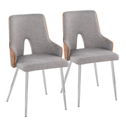 Pair of Lumi Source Stella contemporary dining chairs with sleek design and neutral upholstery, set of two.