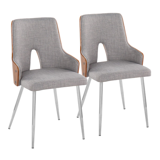 Pair of Lumi Source Stella contemporary dining chairs with sleek design and neutral upholstery, set of two.