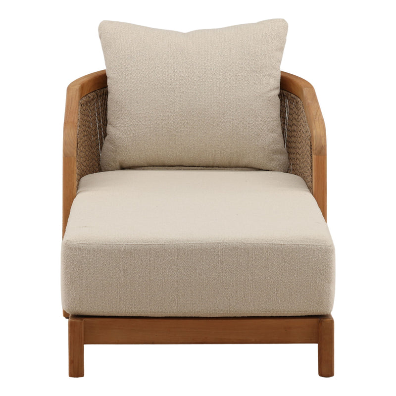 Cian - Outdoor Chaise - Sand And Natural