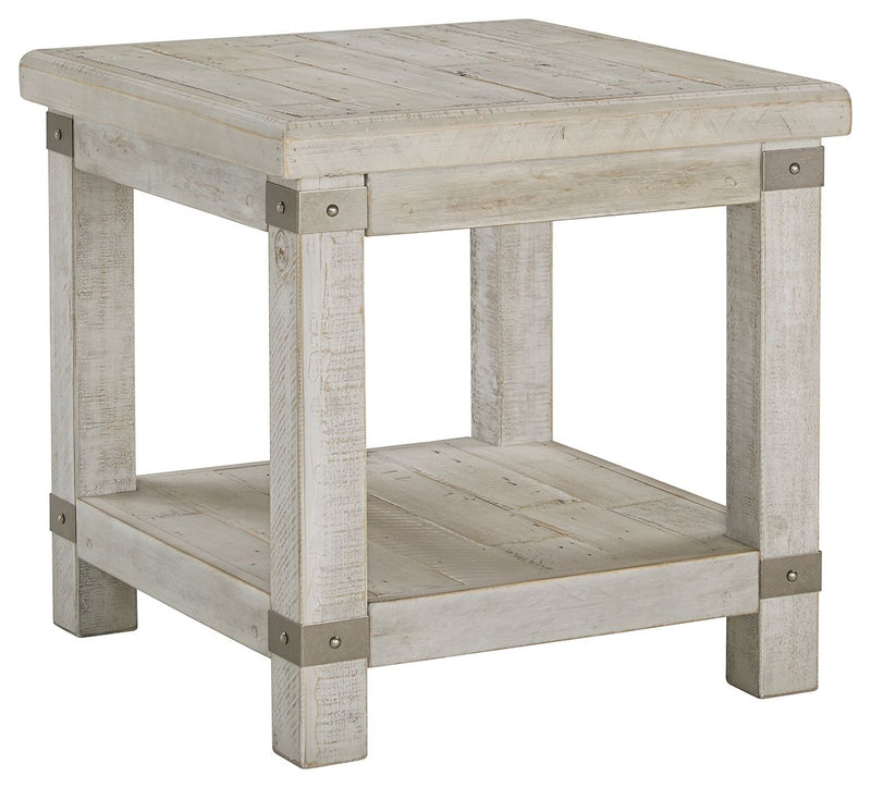 Carynhurst - Rectangular End Table - White Wash Gray - R&R Furniture Gallery (Fountain Valley, CA)