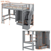 Loft Bed With Bookshelf, Drawers, Desk, And Wardrobe - R&R Furniture Gallery (Fountain Valley, CA)