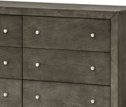 Gray Burlington dresser by Glory Furniture featuring multiple drawers and sleek modern design for bedroom storage.