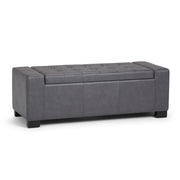 Large contemporary storage ottoman by Simpli-Home with cushioned top and spacious interior for living room storage.