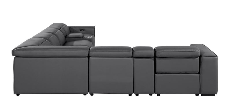 1224 - 8-Piece L-Shaped Sectional Sofa In With 3 Power Recliners & Power Headrests
