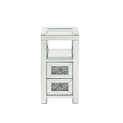 Noralie - 24" Accent Table - Clear Glass, Mirrored & Faux Diamonds - R&R Furniture Gallery (Fountain Valley, CA)
