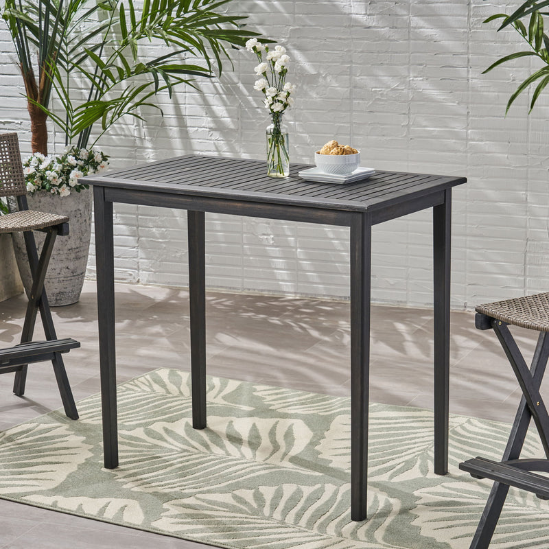 Outdoor Minimalist Acacia Wood Rectangle Bar Table - R&R Furniture Gallery (Fountain Valley, CA)