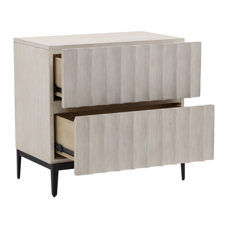 Silvia - Nightstand - Light Gray And Black