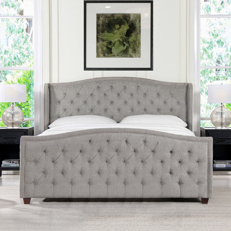 Marcella - Upholstered Shelter Headboard Bed Set - R&R Furniture Gallery (Fountain Valley, CA)