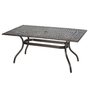 Celestine - Outdoor Cast Aluminum Dining Table With Floral Lattice Design And Umbrella Holder - R&R Furniture Gallery (Fountain Valley, CA)