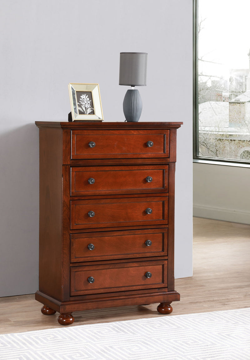 Meade accent chest by Glory Furniture featuring a stylish wooden design and elegant hardware for versatile home decor.