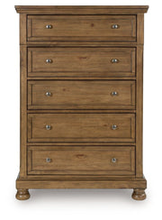 Feddinger - Five Drawer Chest - Medium Brown - R&R Furniture Gallery (Fountain Valley, CA)