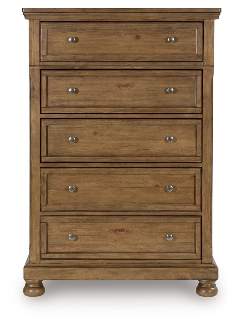 Feddinger - Five Drawer Chest - Medium Brown - R&R Furniture Gallery (Fountain Valley, CA)