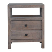 2 Drawer Open Bedside Table - Gray Ash - R&R Furniture Gallery (Fountain Valley, CA)