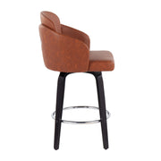 Set of two Lumi Source Dahlia contemporary counter stools with round footrests and sleek design.