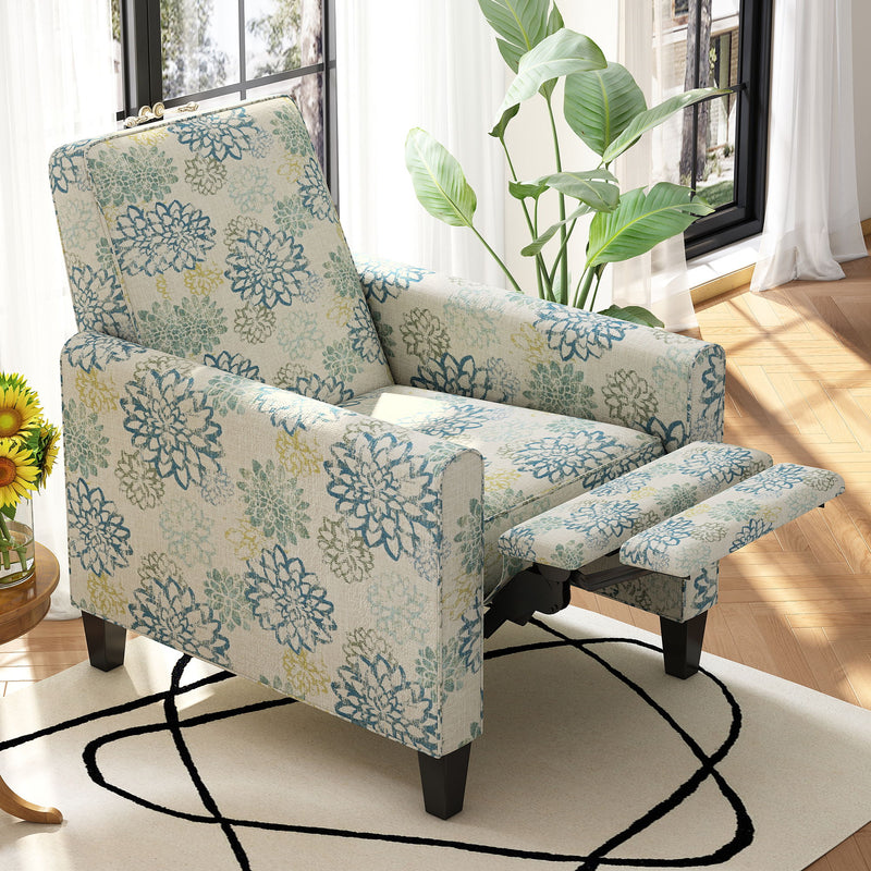 Push Back Upholstered Recliner Armchair