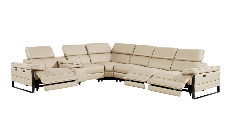 1246 - 7-Piece L-Shaped Modular Power Reclining Sectional With 3 Power Recliners And Power Headrests