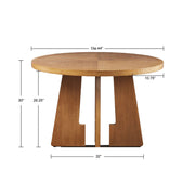 Round Dining Table With Pecan Wood Veneer - Walnut - R&R Furniture Gallery (Fountain Valley, CA)