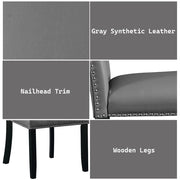Caralin - Side Chair (Set of 2) - Gray Synthetic Leather & Black - R&R Furniture Gallery (Fountain Valley, CA)