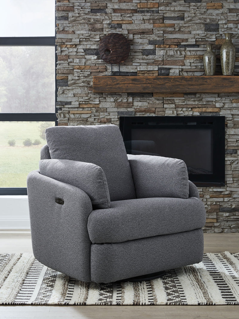 Alainmont Next-Gen Nuvella - Swivel Power Recliner - R&R Furniture Gallery (Fountain Valley, CA)