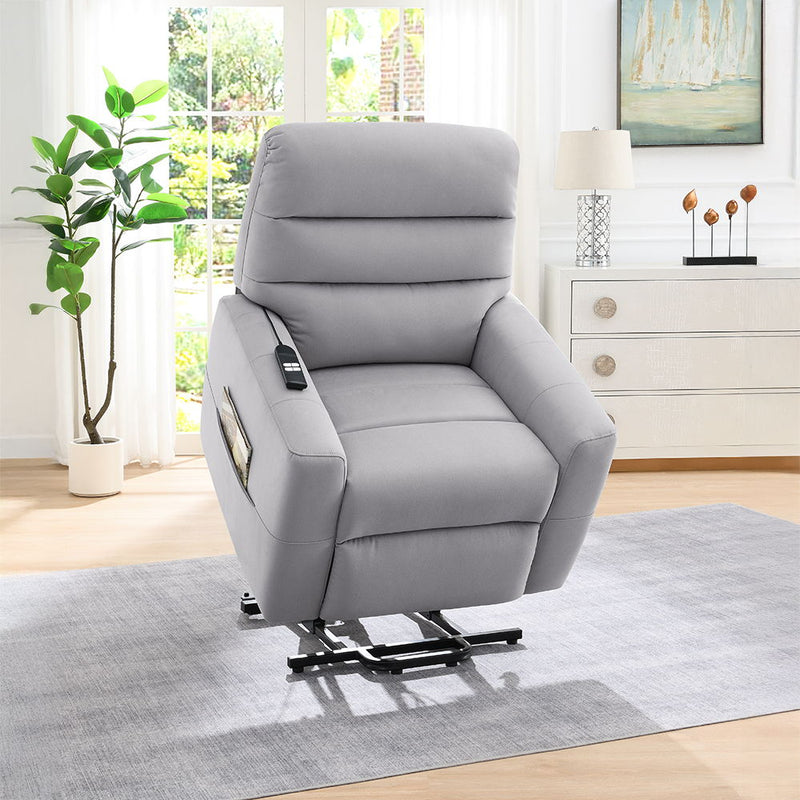Freddie - Power Motion Recliner With Lift - Gray - R&R Furniture Gallery (Fountain Valley, CA)