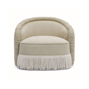 Pamela - Chenille Tassel Lounge Chair - Tan