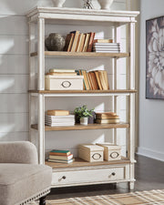 Realyn - Bookcase - Brown / White - R&R Furniture Gallery (Fountain Valley, CA)