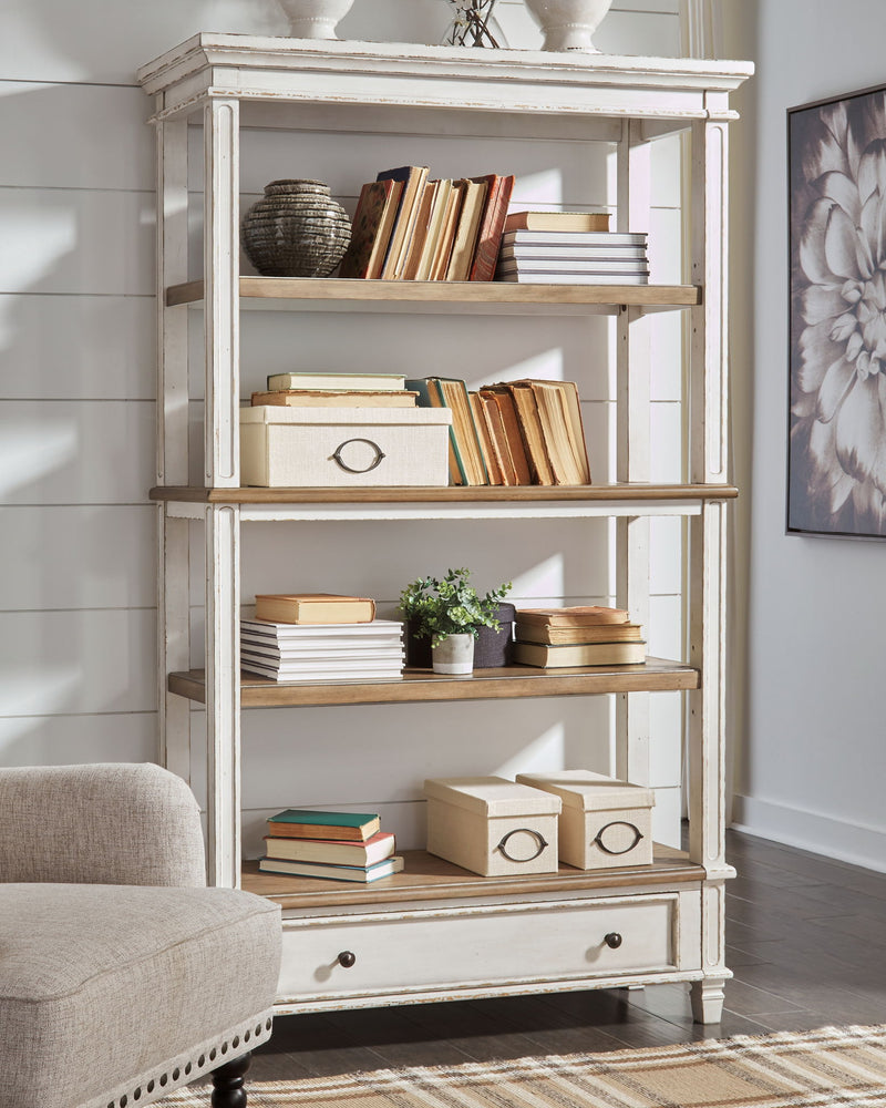 Realyn - Bookcase - Brown / White - R&R Furniture Gallery (Fountain Valley, CA)
