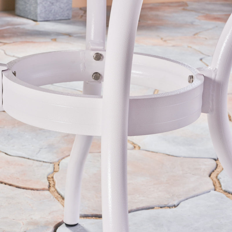 Tranquilius - Outdoor Round Dining Table With Lattice Tabletop, Umbrella Hole And Curved Legs - R&R Furniture Gallery (Fountain Valley, CA)