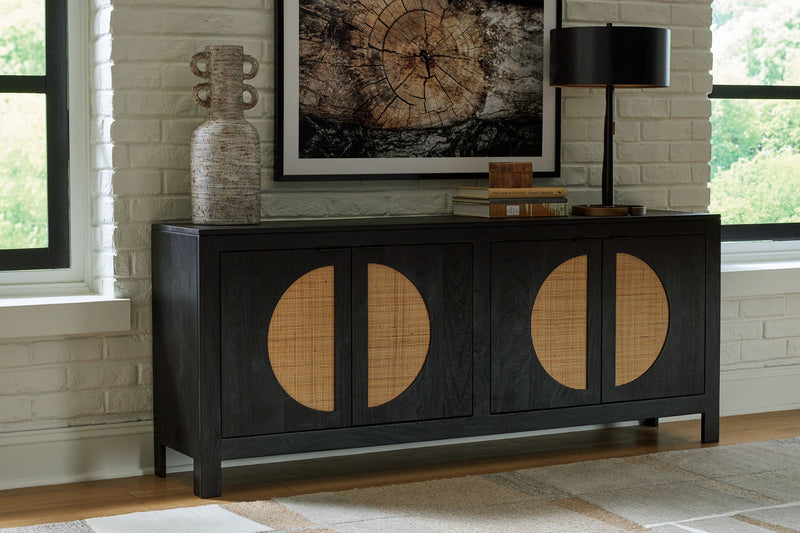 Cliffiings - Accent Cabinet - Black / Natural - R&R Furniture Gallery (Fountain Valley, CA)