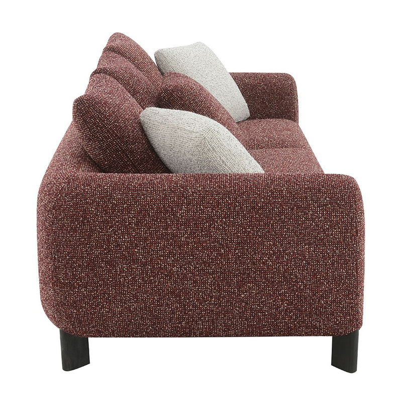 Mardi - Sofa With 6 Pillows - Maroon Tweed - R&R Furniture Gallery (Fountain Valley, CA)