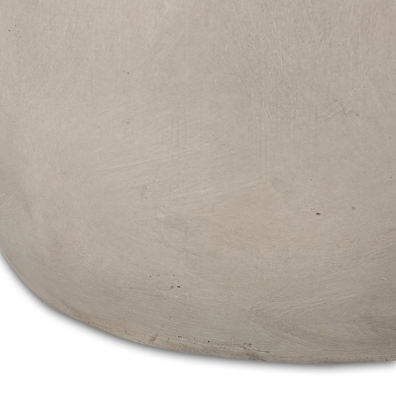 Outdoor oval-shaped side table by Noble House, featuring a smooth surface and sturdy frame for patio or garden use.