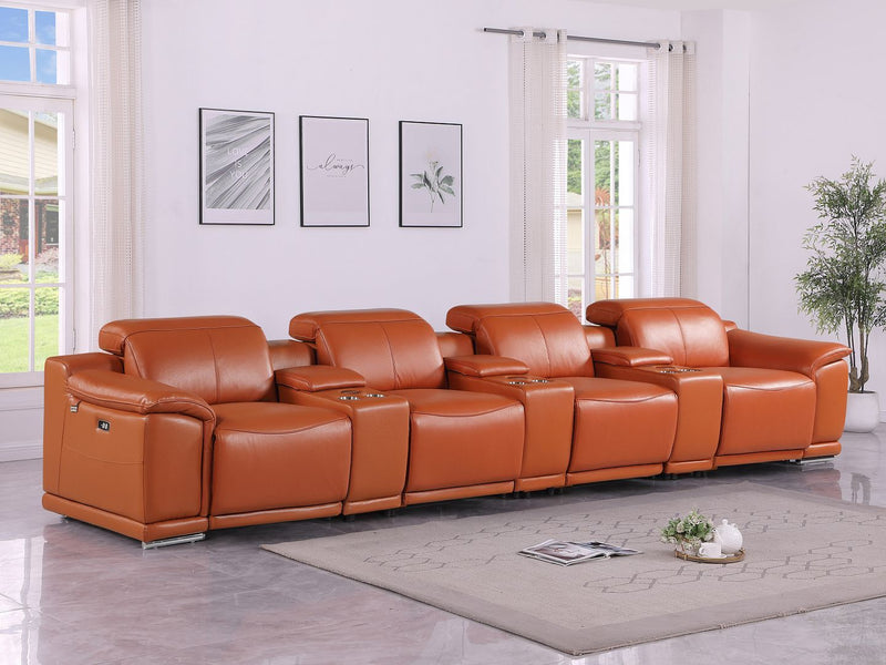 9762 - 7-Piece Modular Power Reclining Sofa With 4 Power Recliners - R&R Furniture Gallery (Fountain Valley, CA)