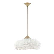 Uttermost Biddeford 5-light beaded pendant light with white beads, showcasing a stylish and elegant pendant lighting fixture.