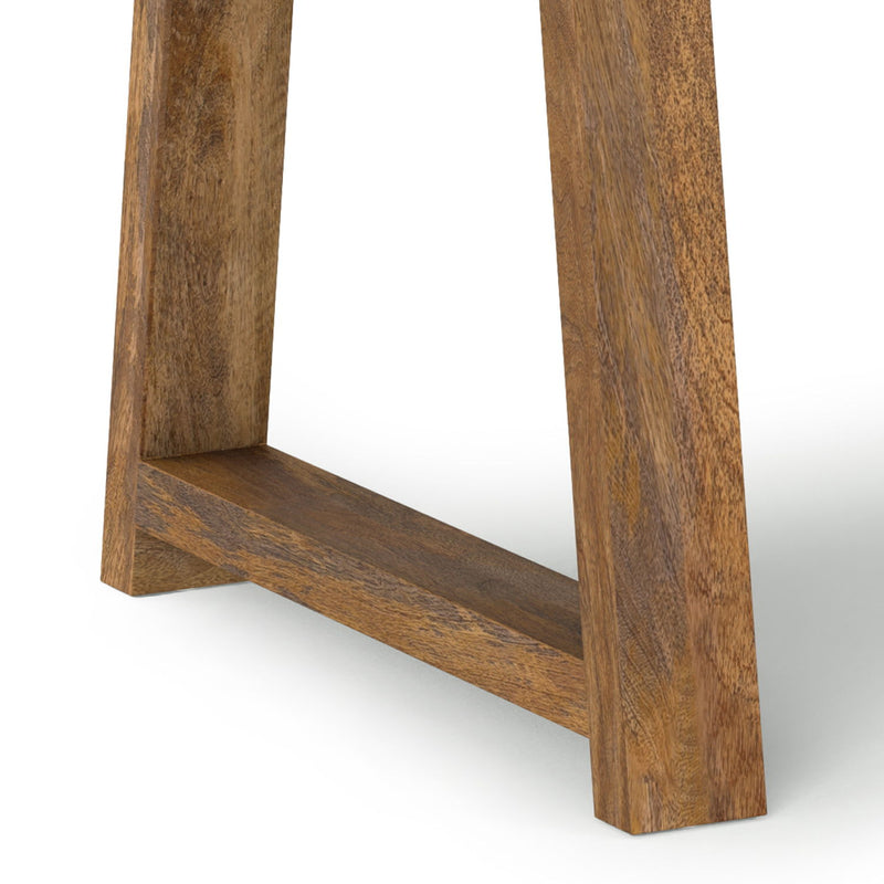 Simpli-Home Whitley dining table with wooden surface and sturdy legs, ideal for modern dining rooms