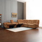 Emmy - Power Motion Sectional Sofa - Orange Chenille - R&R Furniture Gallery (Fountain Valley, CA)